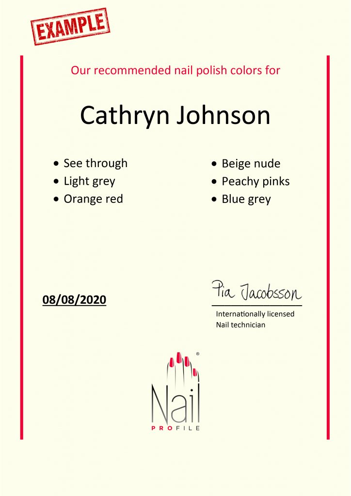 Example nail polish recommendation